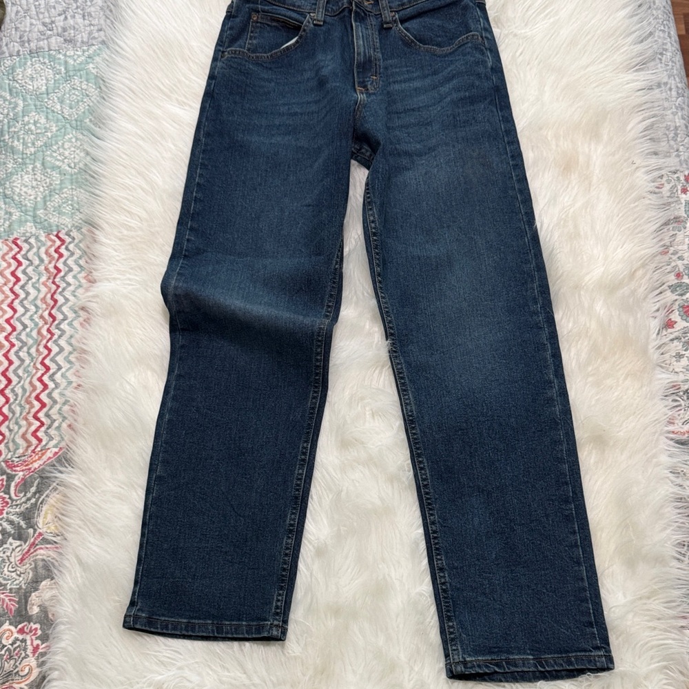 Wrangler Men's Straight-Leg Jeans in Dark Blue Denim